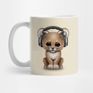 Cute Lion Cub Dj Wearing Headphones Mug